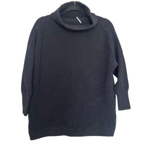 Free People Black Cowl Neck Sweater